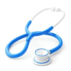 Blue and white medical stethoscope