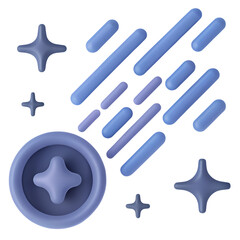 Obraz premium A comet streak icon with soft tail blur, light blue and lavender tones