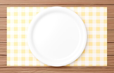 3Dイラスト_皿_ランチョンマット_黄色