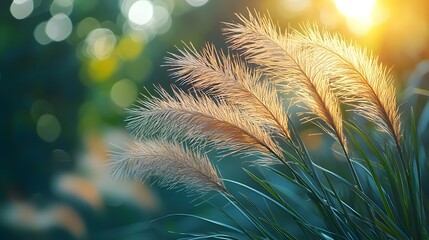 Ornamental grass swaying gracefully in the breeze