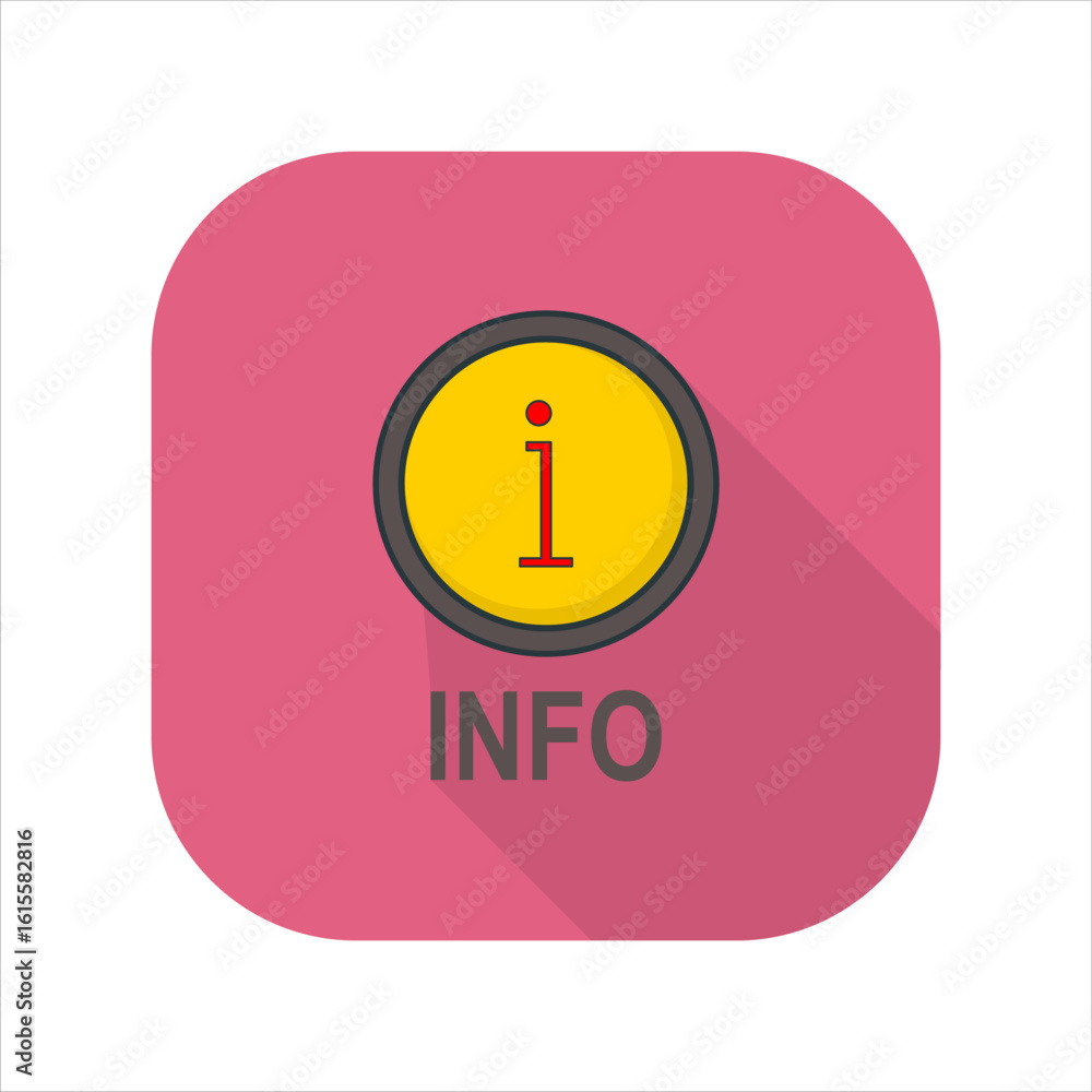 Poster illustration of a info icon. icon related to design elements. suitable for web site, app, user inter