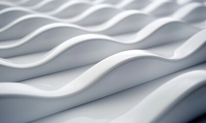 Fototapeta premium Abstract white waves pattern background surface clean minimalist design