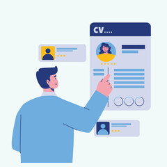 Illustration of an Recruitment Selecting CV
