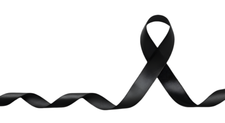 Elegant Black Ribbon Illustration Isolated On Transparent Background