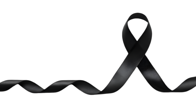 Elegant Black Ribbon Illustration Isolated On Transparent Background