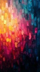 Abstract Art Painting with Textured Strokes and Vibrant Color Blends