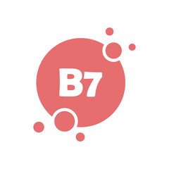 Vitamin B7 icon. Vitamin B7 capsule, water drop, pill or bubble. Vitamin supplements. health concept. Vector