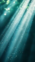 Sunlight Streaming Through Trees with Sparkles Effect