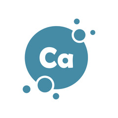 Calcium, Ca vitamin water drop. Ca vitamin icon in a bubble or drop shape. Vitamin supplement. Medical sphere. Care, health and beauty. Vector