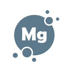 Magnesium, Mg mineral icon in water drop. Vitamin Mg symbol, sign or badge in a bubble shape. Vitamin supplement. health concept. Vector