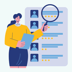 Illustration of an Recruitment Evaluating Candidates