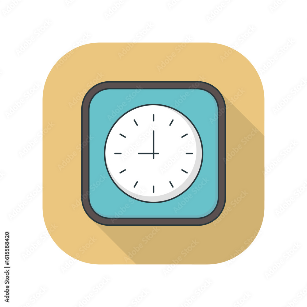 Poster illustration of a clock icon. icon related to design elements. suitable for web site, app, user inte
