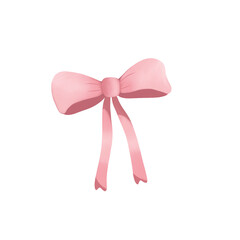 Cute pink bow illustration for fashion and decoration