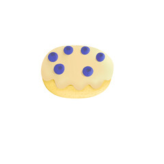 Minimal Blueberry Muffin Icon with Transparent Background