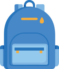 Blue school backpack with orange accents icon