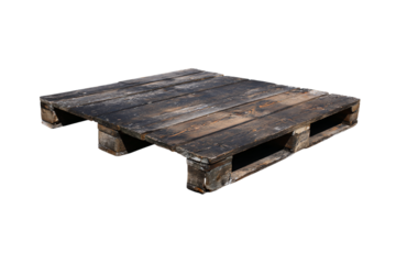 a wooden pallet with a white background