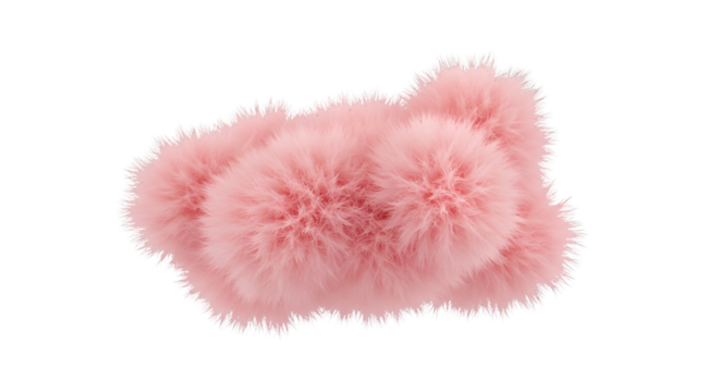 Fluffy Pink Abstract 3D Illustration On A Transparent Background