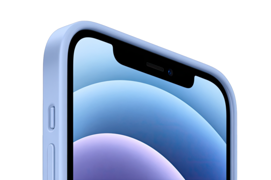 Light purple smartphone, curved display