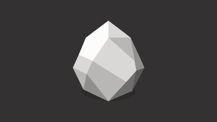 Abstract Grey and White Low Poly Rock Crystal quartz
