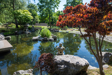 See im japanischen Garten, Kyoto Garden in London im Sommer