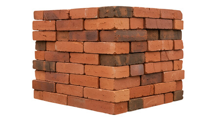 Detailed 3D Illustration of Red Brick Texture Isolated Background