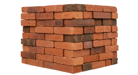Detailed 3D Illustration of Red Brick Texture Isolated Background