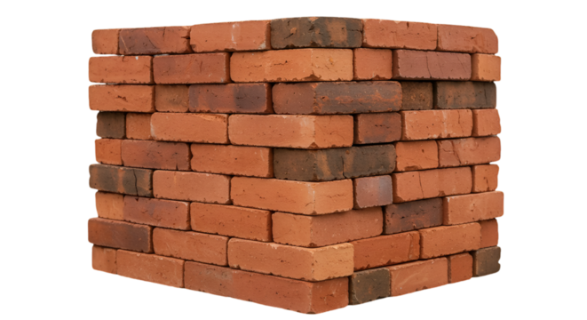 Detailed 3D Illustration of Red Brick Texture Isolated Background