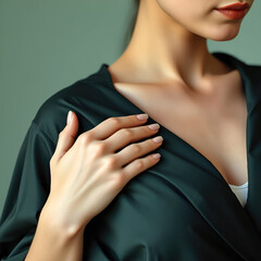 Woman's Hand on Chest