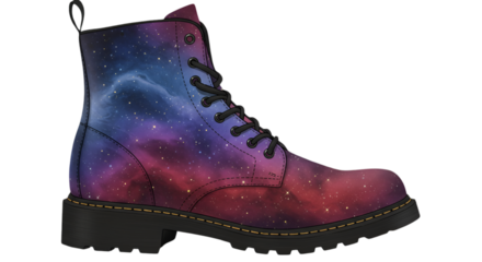Galaxy Boot Illustration Over Isolated Transparent Background