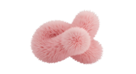 Furry Pink Abstract 3D Rendered Object Isolated On Transparent Background