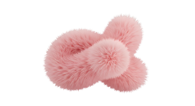 Furry Pink Abstract 3D Rendered Object Isolated On Transparent Background