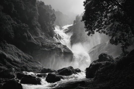 Monochrome Chamang Waterfall