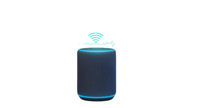 Digital Device with Wireless Connection Icon on Isolated Black Background