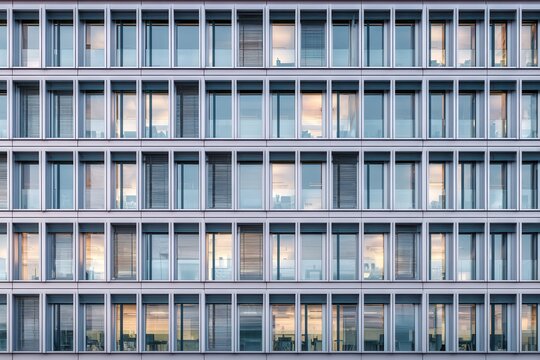 Monotonous exterior of contemporary office glass panes