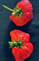 strawberry on a black background