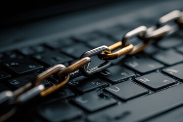 Obtained writing connections against a laptop keyboard backdrop