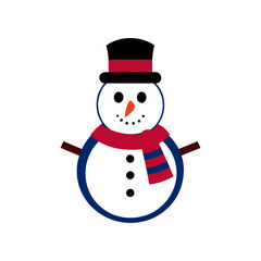 snowman with a scarf vector art