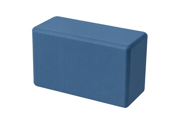Fototapeta premium Blue rectangular yoga block with rounded edges isolated on a transparent background, ideal for fitness, exercise, and meditation concepts