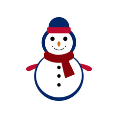 snowman with a scarf vector art