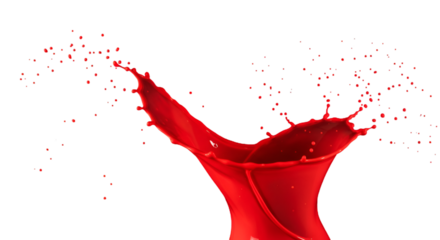 Dynamic Red Paint Splash Illustration On Transparent Background