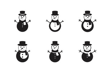 snowman with a scarf vector art