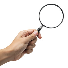 Hand Holding Magnifying Glass Isolated Transparent Illustration Background