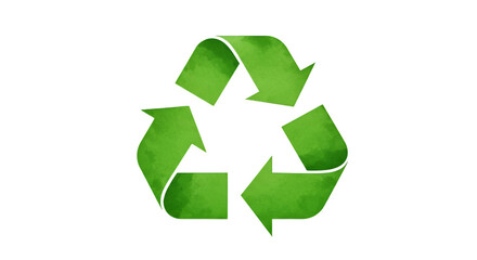 Fototapeta premium Green Recycle Symbol Illustration On Transparent Background Eco Design