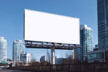 Blank billboard in urban setting