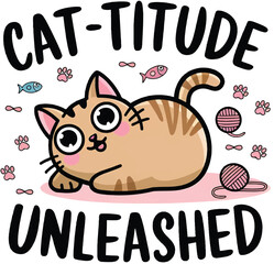 Pawsitive Vibes Only &ndash; Cute Cat Illustration with Positive Message