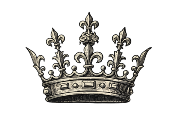 Elegant Gold Crown Illustration With A Black Isolated Background