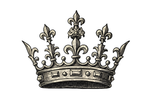 Elegant Gold Crown Illustration With A Black Isolated Background