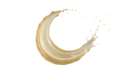 Dynamic Beige Liquid Splash Illustration With Transparent Isolated Background
