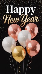 Happy new year balloons celebration party event background