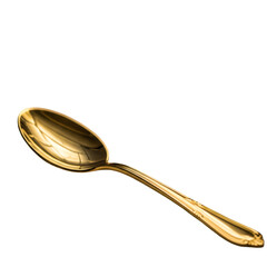 Elegant Gold Spoon Isolated On Transparent Background Photo